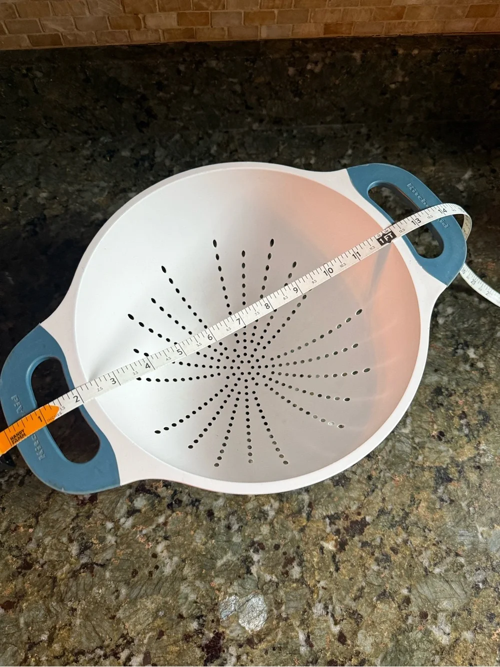 KitchenAid White Colander‎ with Blue Grip Handles